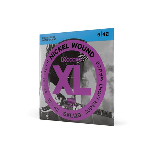 D'Addario EXL120 Nickel enroulé, super léger, 9-42