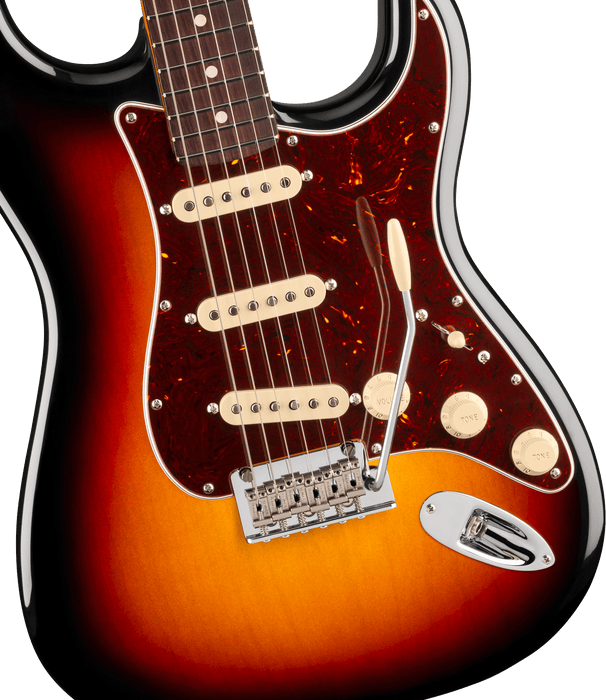 Fender American Professional Stratocaster, touche en palissandre, Sunburst 3 couleurs