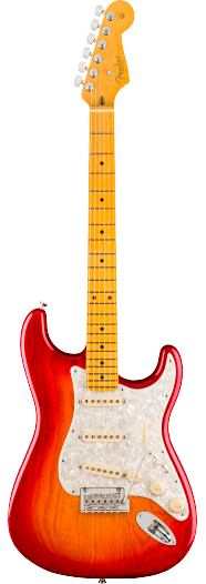 Fender American Professional Stratocaster, touche en érable, Cherry Burst vieilli