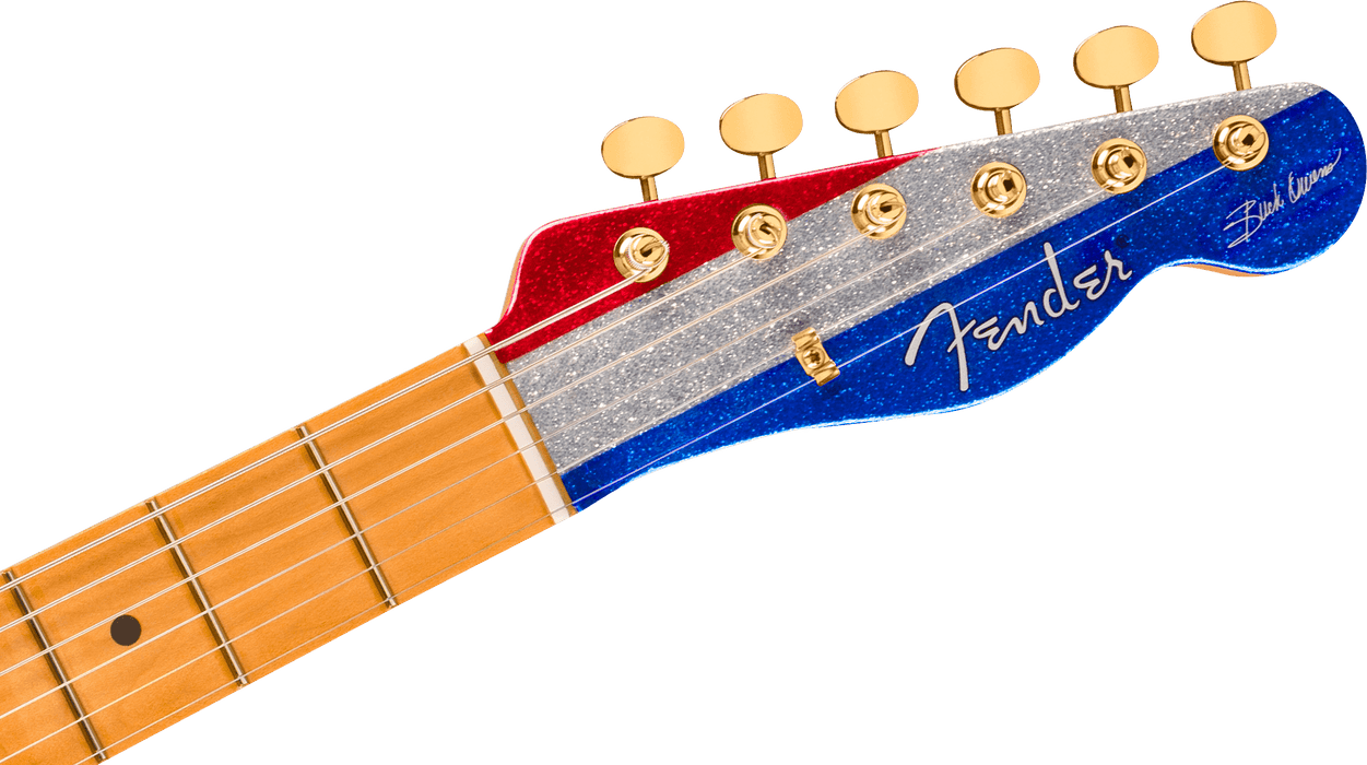 Fender Buck Owens Telecaster, Maple Fingerboard, Red, Silver and Blue Sparkle