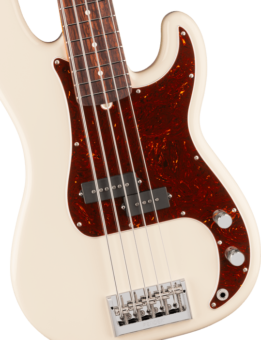 Fender American Professional Precision Bass V, touche en palissandre, Olympic White