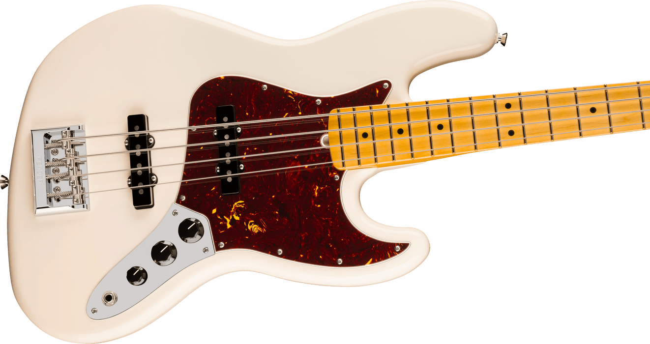 Fender American Professional Jazz Bass, touche en érable, Olympic White