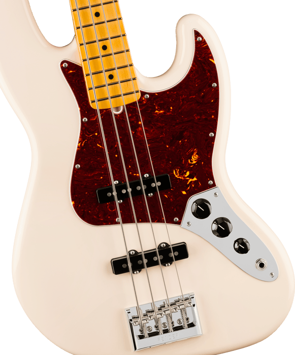 Fender American Professional Jazz Bass, touche en érable, Olympic White