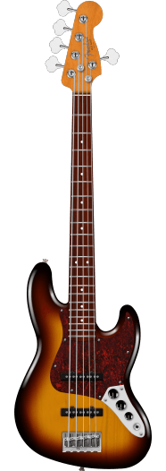 Fender American Professional Jazz Bass V, touche en palissandre, Sunburst 3 couleurs