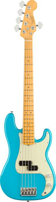 Fender American Professional II Precision Bass V, Maple Fingerboard, Miami Blue