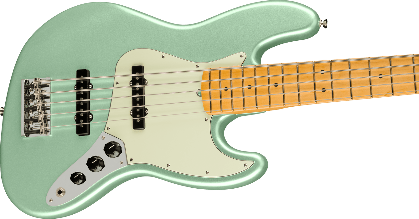 Fender American Professional II Jazz Bass V, Maple Fingerboard, Mystic Surf Green