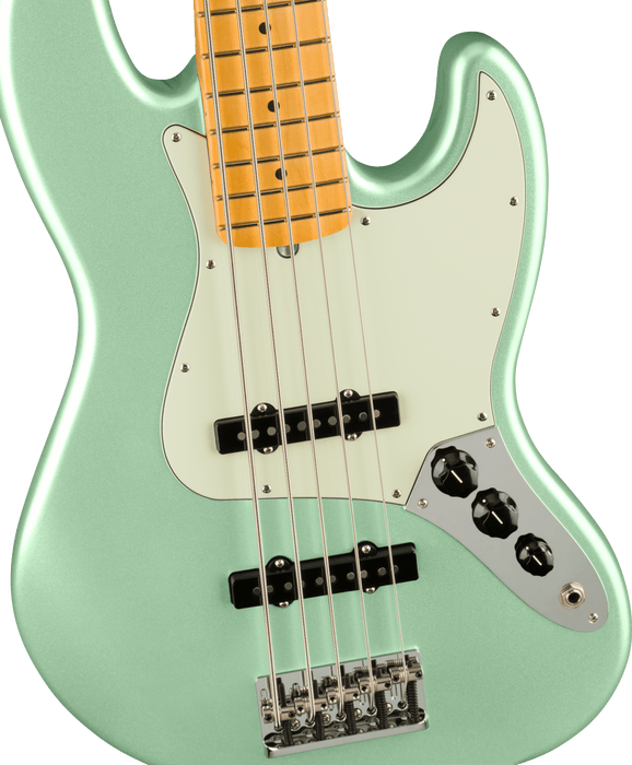 Fender American Professional II Jazz Bass V, Maple Fingerboard, Mystic Surf Green