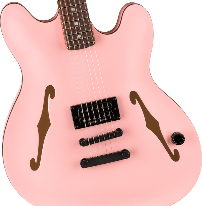 Fender Tom DeLonge Starcaster, Rosewood Fingerboard, Black Hardware, Satin Shell Pink