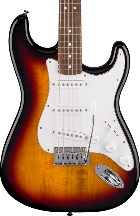 Fender Standard Stratocaster, Laurel Fingerboard, White Pickguard, 3-Color Sunburst