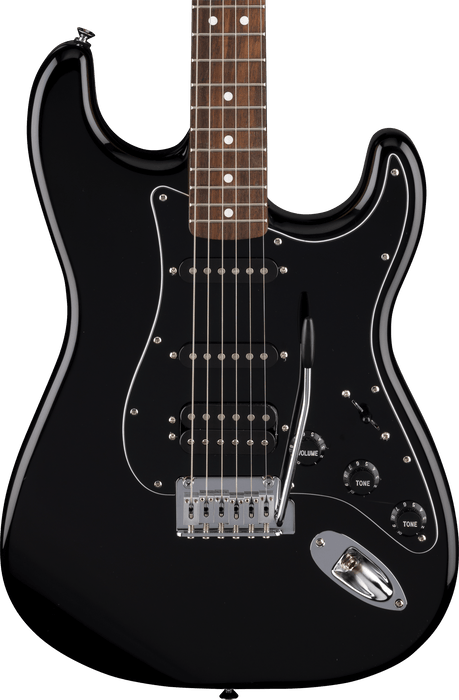 Fender Standard Stratocaster HSS, Laurel Fingerboard, Black Pickguard, Black