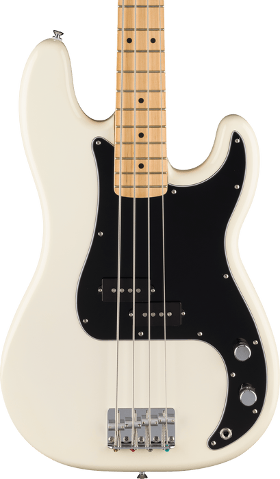 Fender Standard Precision Bass, Maple Fingerboard, Black Pickguard, Olympic White