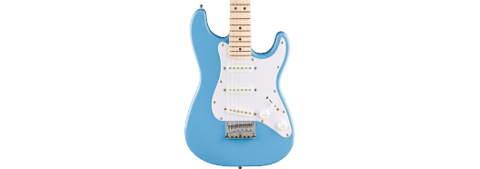 Squier Mini Stratocaster, Maple Fingerboard, White Pickguard, California Blue