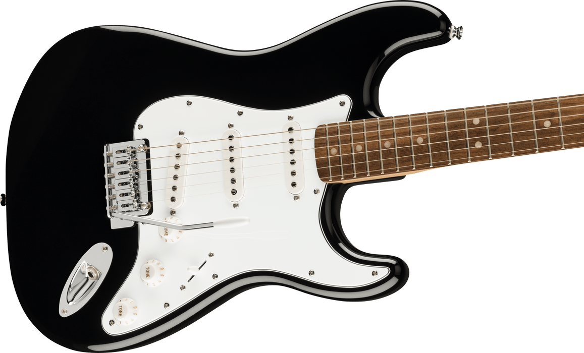Squier - Affinity Series Stratocaster Mustang Micro Pack, Laurel Fingerboard, Black, Gig Bag, HD9