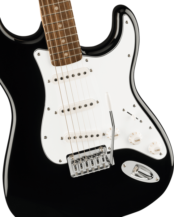 Squier - Affinity Series Stratocaster Mustang Micro Pack, Laurel Fingerboard, Black, Gig Bag, HD9