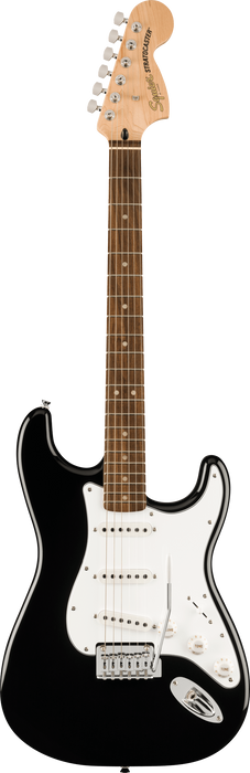 Squier - Affinity Series Stratocaster Mustang Micro Pack, Laurel Fingerboard, Black, Gig Bag, HD9