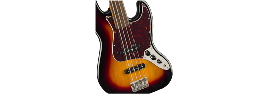 Squier Classic Vibe '60s Jazz Bass Fretless, Laurel Fingerboard, 3-Color Sunburst