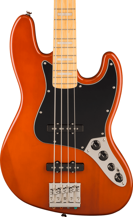 Squier Classic Vibe Active '70s Jazz Bass, Maple Fingerboard, Black Pickguard, Mocha