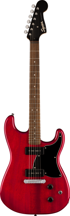 Squier - Paranormal Strat-O-Sonic, Laurel Fingerboard, Black Pickguard, Crimson Red Transparent