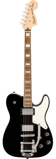 Squier Paranormal Troublemaker Telecaster Deluxe Bigsby, Laurel Fingerboard, Parchment Pickguard, Black