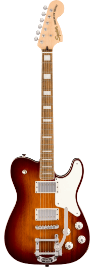Squier Paranormal Troublemaker Telecaster Deluxe Bigsby, Laurel Fingerboard, Parchment Pickguard, Honey Sunburst