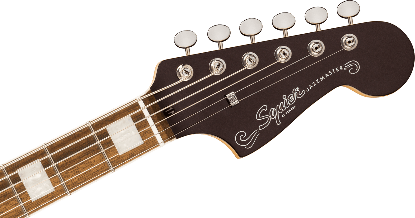 Squier Paranormal Baritone Jazzmaster HH, Laurel Fingerboard, Black Pickguard, Oxblood