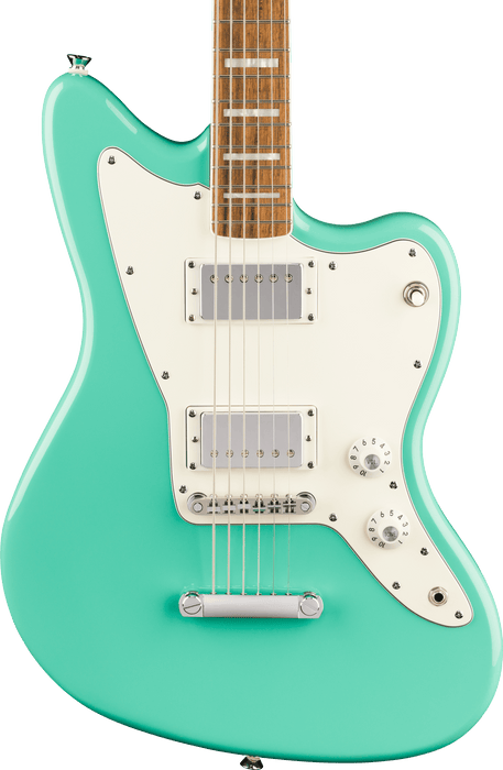 Squier Paranormal Baritone Jazzmaster HH, Laurel Fingerboard, Parchment Pickguard, Sea Foam Green