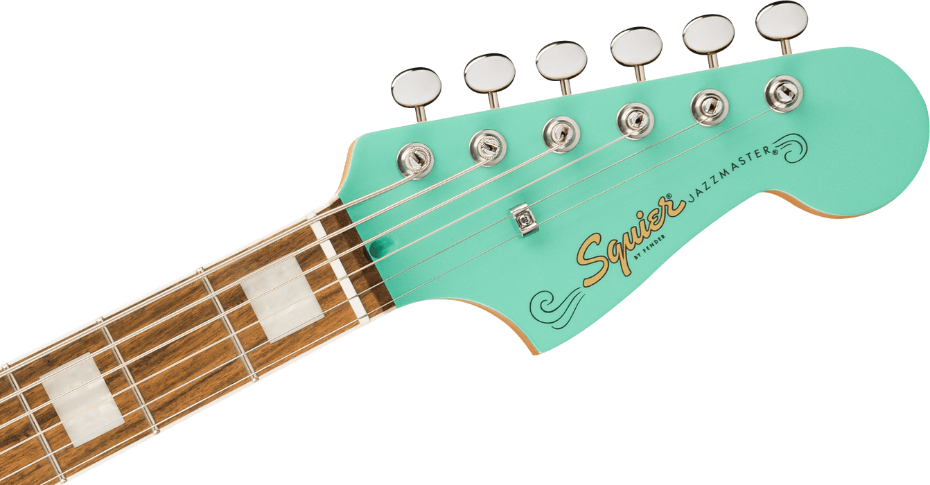 Squier Paranormal Baritone Jazzmaster HH, Laurel Fingerboard, Parchment Pickguard, Sea Foam Green