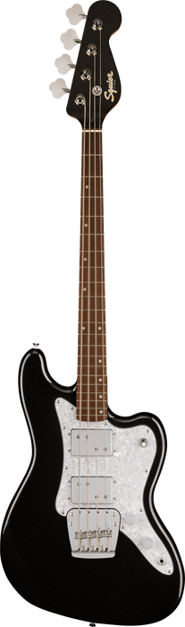 Squier Paranormal Rascal Bass HH, Laurel Fingerboard, White Pearloid Pickguard, Metallic Black