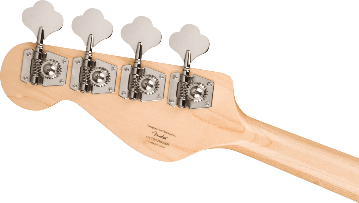 Squier Paranormal Rascal Bass HH, Laurel Fingerboard, White Pearloid Pickguard, Metallic Black