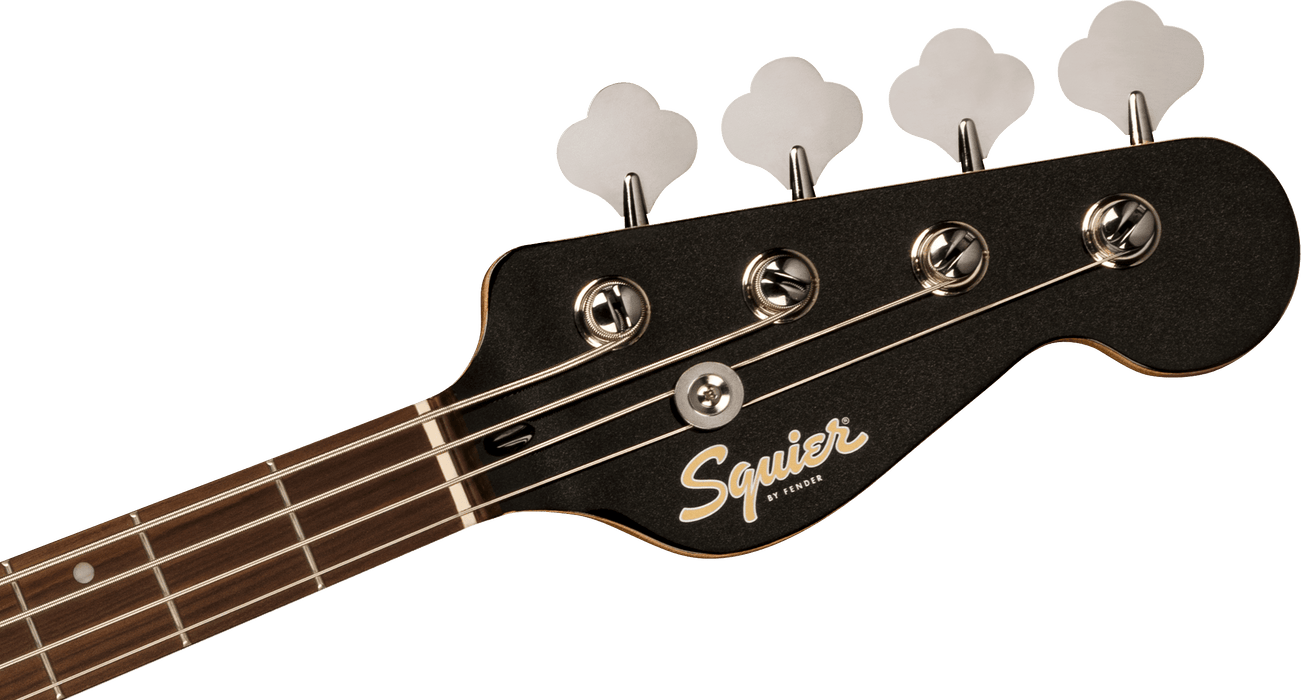 Squier Paranormal Rascal Bass HH, Laurel Fingerboard, White Pearloid Pickguard, Metallic Black