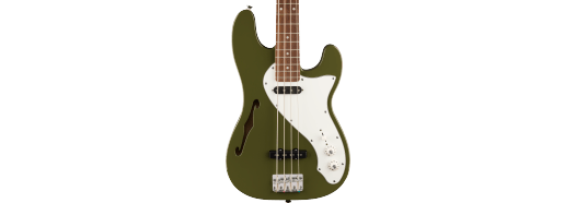 Squier Paranormal Precision Bass Thinline SJ, Laurel Fingerboard, Parchment Pickguard, Olive