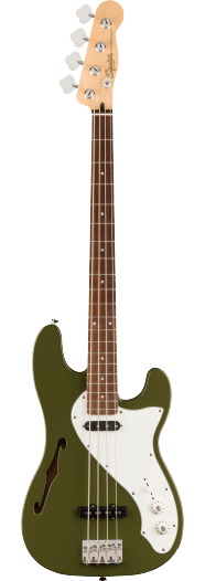 Squier Paranormal Precision Bass Thinline SJ, Laurel Fingerboard, Parchment Pickguard, Olive