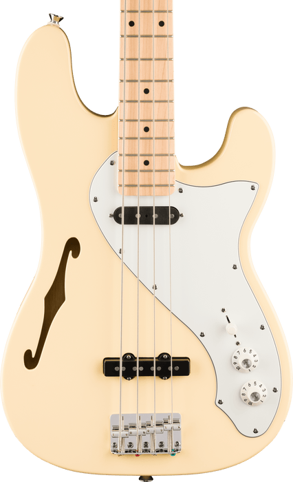 Squier Paranormal Precision Bass Thinline SJ, Maple Fingerboard, Parchment Pickguard, Vintage White