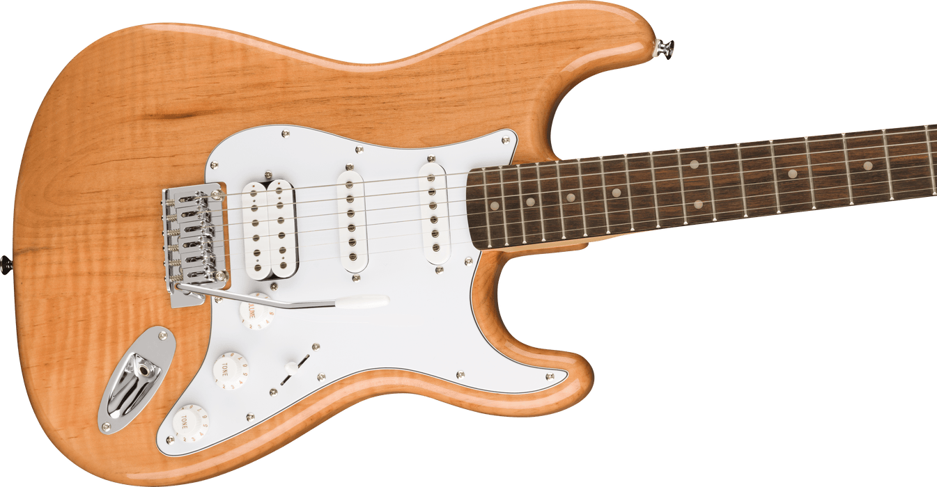 Squier FSR Affinity Series Stratocaster HSS, Laurel Fingerboard, White Pickguard, Natural