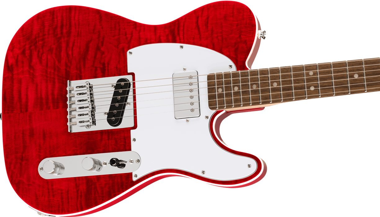 Squier - Affinity Series Telecaster FMT SH, Laurel Fingerboard, White Pickguard, Crimson Red Transparent