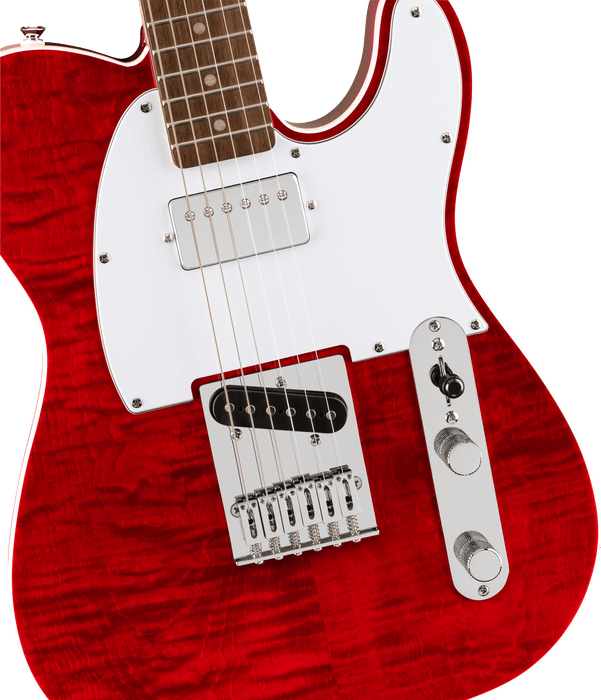 Squier - Affinity Series Telecaster FMT SH, Laurel Fingerboard, White Pickguard, Crimson Red Transparent