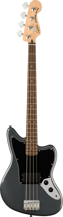 Squier Affinity Series Jaguar Bass H, Laurel Fingerboard, Black Pickguard, Charcoal Frost Metallic