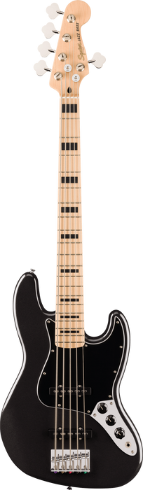 Squier -  Affinity Series Active Jazz Bass V, Maple Fingerboard, Black Pickguard, Black Metallic