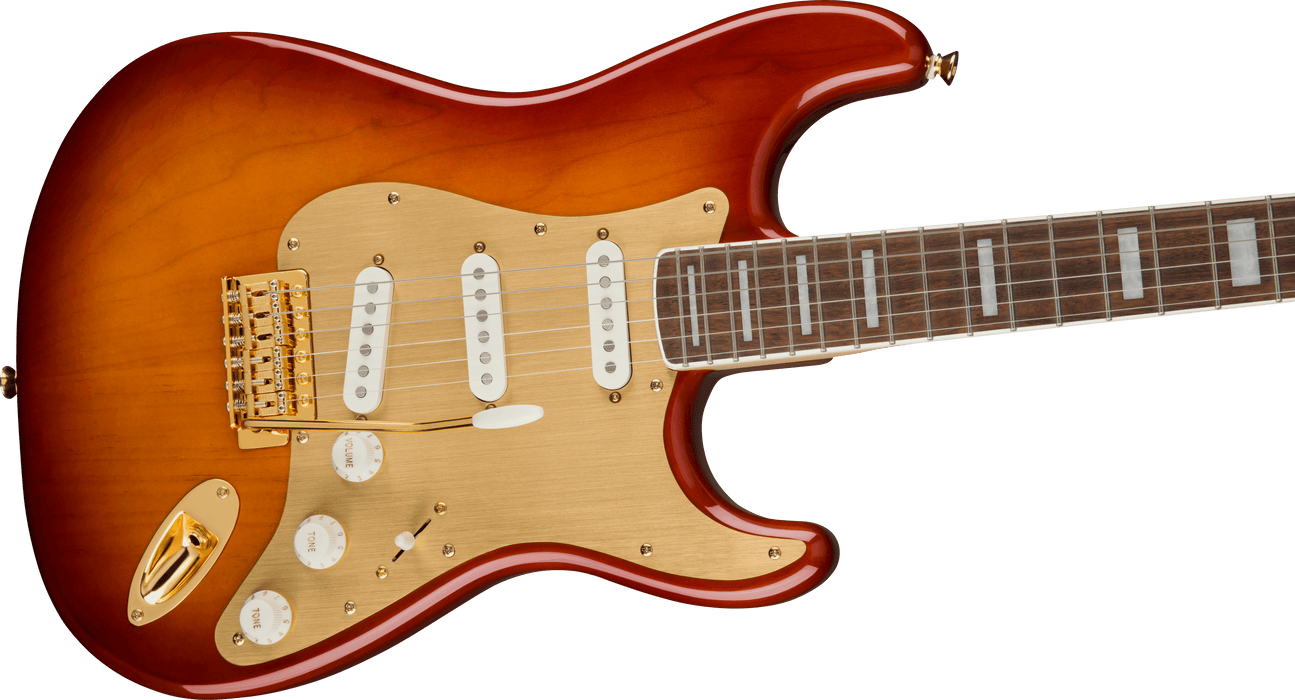 Squier 40th Anniversary Stratocaster, Gold Edition, Laurel Fingerboard - Sienna Sunburst