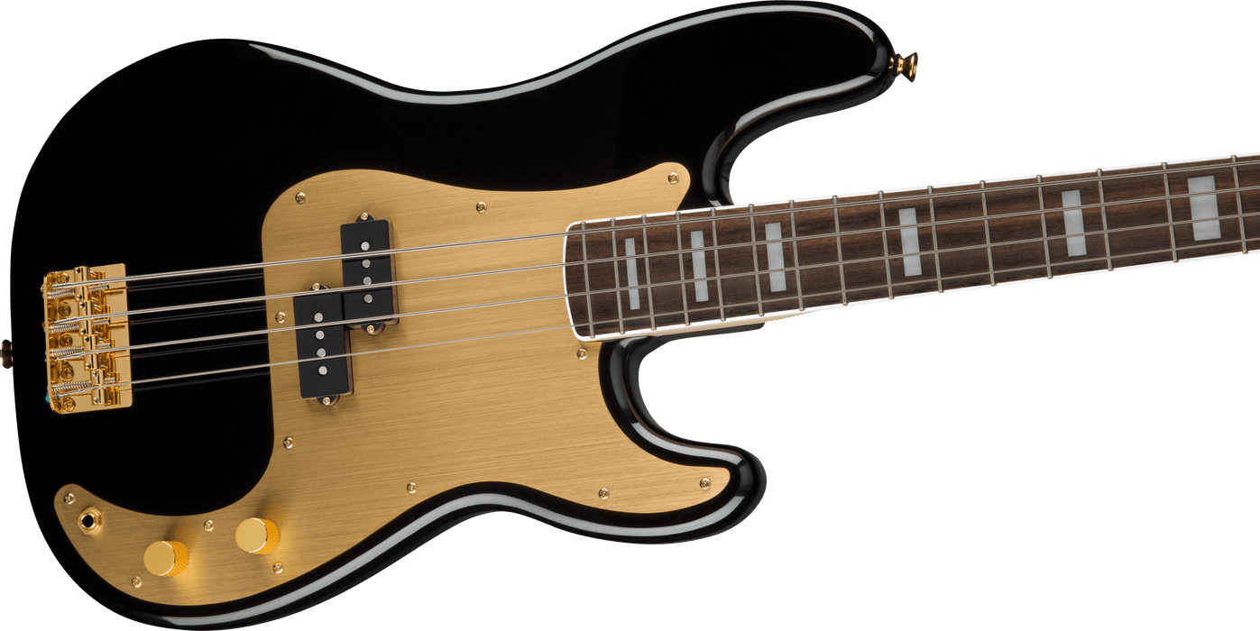 Squier 40th Anniversary Precision Bass, Gold Edition, Laurel Fingerboard - Black