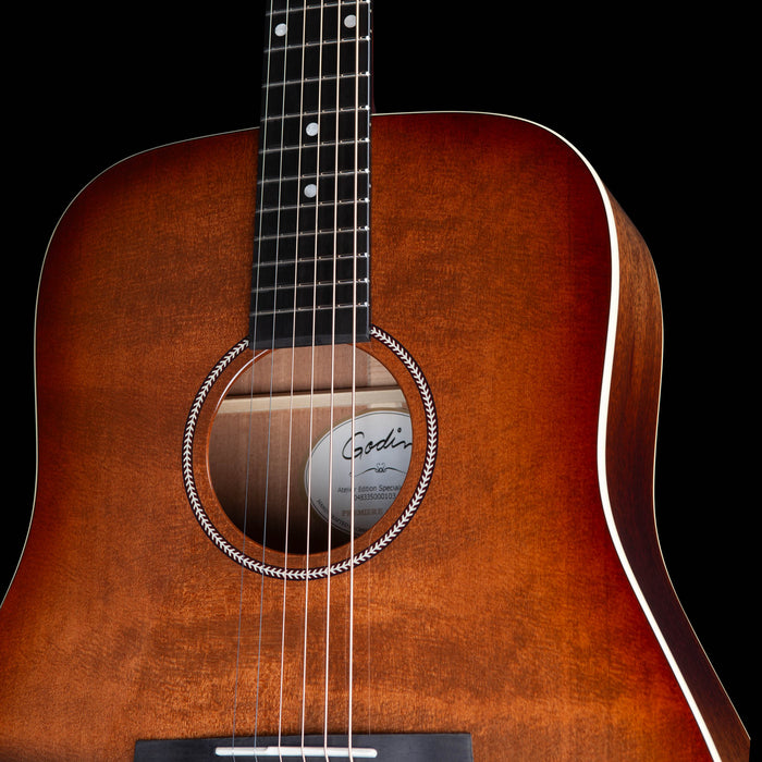Godin Century Mahogany Acoustic Guitar Left-Handed w/EQ, Rustic Burst
