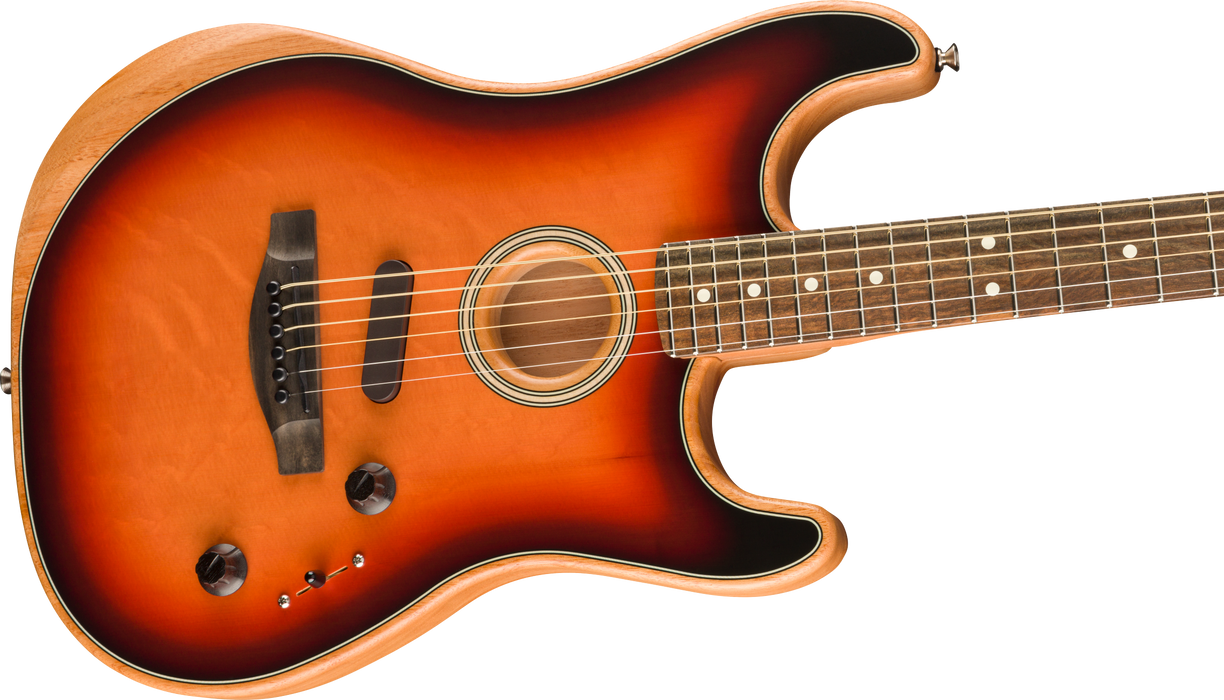 Fender American Acoustasonic Strat, Ebony Fingerboard, 3-Color Sunburst