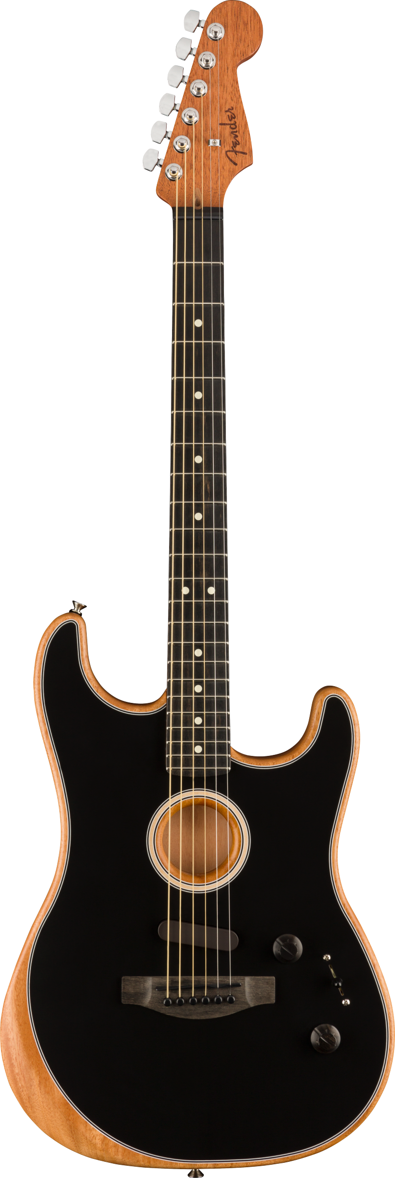 Fender American Acoustasonic Strat, Ebony Fingerboard, Black for