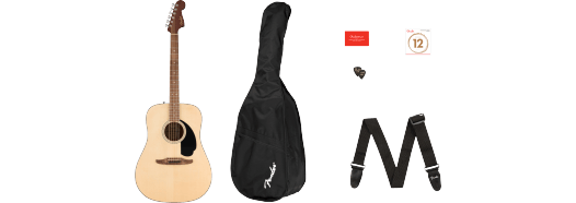Fender California Standard Redondo Pack, Spruce Top, Black Pickguard, Natural