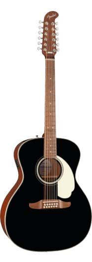 Fender California Deluxe Villager E, Walnut Fingerboard, Black