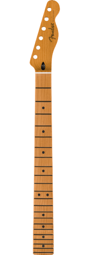 Fender Satin Roasted Maple Telecaster Neck, 22 Jumbo Frets, 12", Maple, Flat Oval Shape