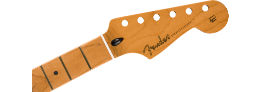 Fender Satin Roasted Maple Stratocaster Neck, 22 Jumbo Frets, 12", Maple, Flat Oval Shape