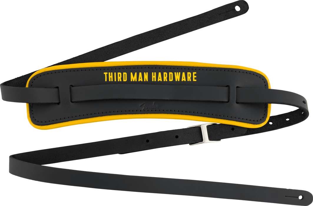 Fender Fender x Third Man Hardware Leather Strap, Black/Yellow