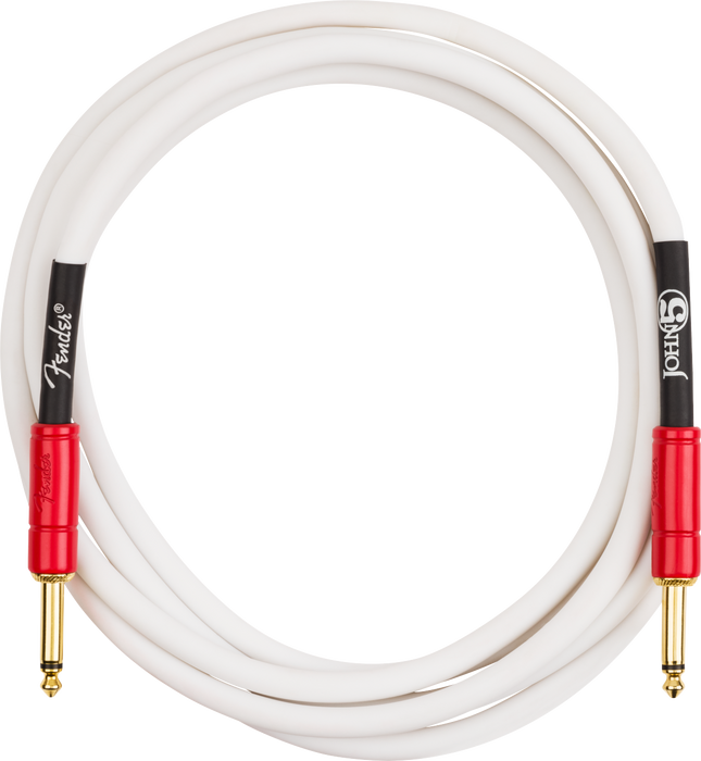 Fender John 5 Instrument Cable, White and Red, 10'