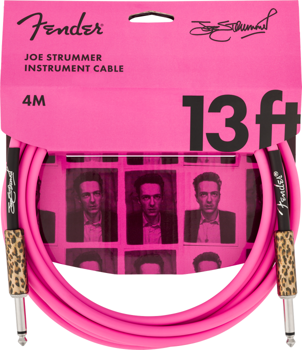 Fender Joe Strummer 13' Instrument Cable, Pink Leopard